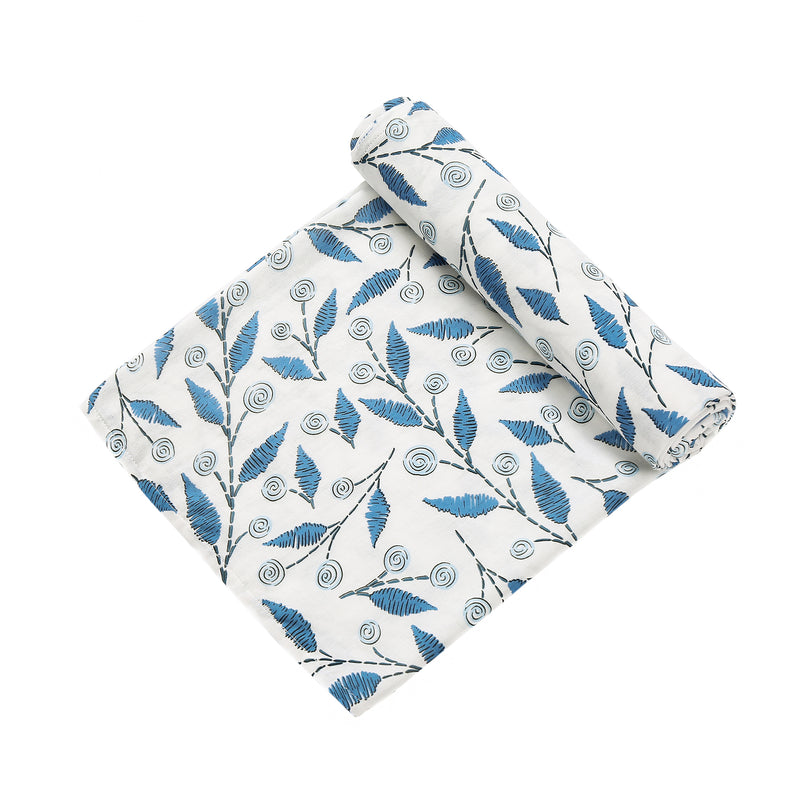 2 Layer Muslin Blanket - Scribble Leaf / Flying Fish - come in a 2 Pack