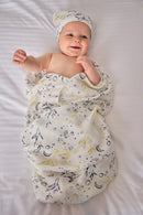 2 Layer Muslin Blanket - Flying Fish / Light Grey Lilly - come in a 2 Pack