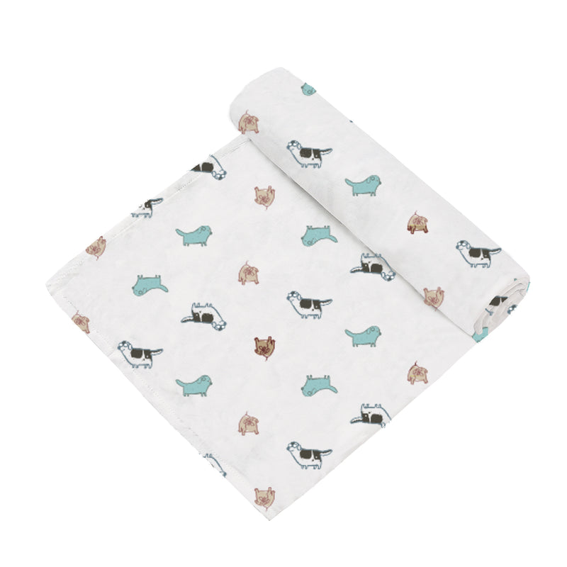 2 Layer Muslin Blanket - Doggies / Garden Dream - come in a 2 Pack